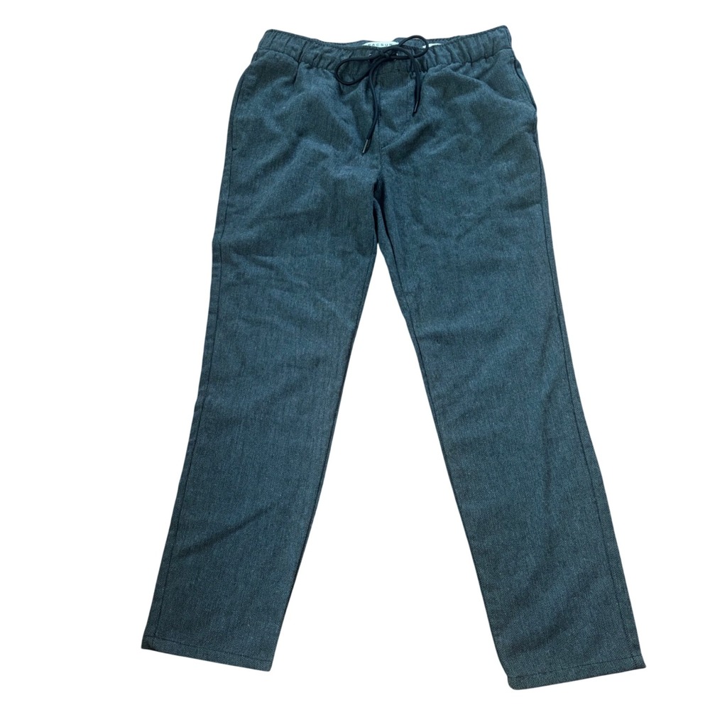 NWT PacSun Men's Slim Fit Herringbone Gray Drawstring Pants Medium Casual Skater
